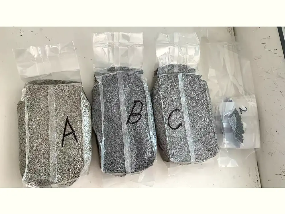 Odor-control cat litter sample bags for formula comparison